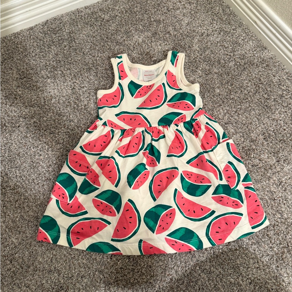 Hanna Andersson Watermelon Sleeveless Pocket Cotton Dress toddler 2T